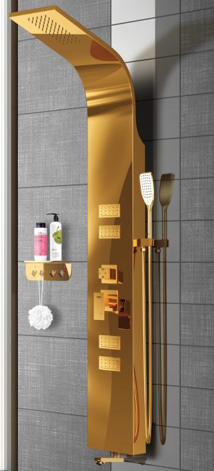 Shower.Panel.R440.Shiny.gold.steel